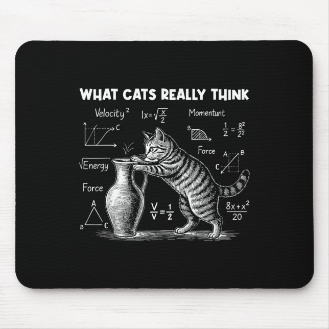 What Cats Really Think Funny Cat Physics Science T Mouse Mat (Front)