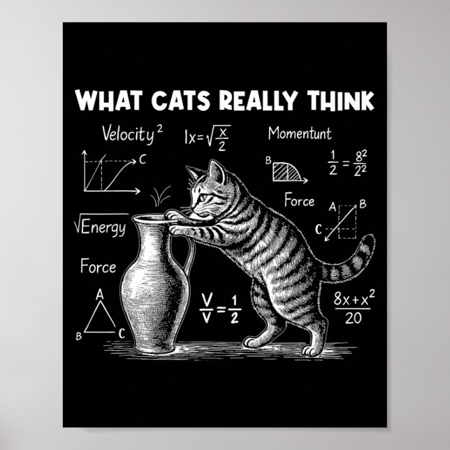 What Cats Really Think Funny Cat Physics Science T Poster (Front)