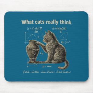 What cats think funny science cat vintage physics mouse mat