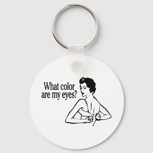 What Colour Are My Eyes Retro Key Ring (Front)