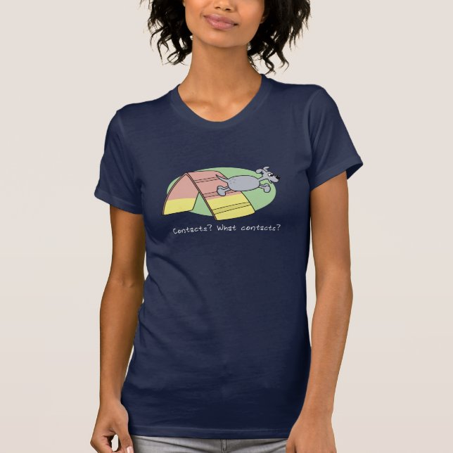 What Contacts? Dog Agility Dark Tee Shirt (Front)
