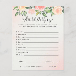 What Did Daddy Say   Baby Shower Game