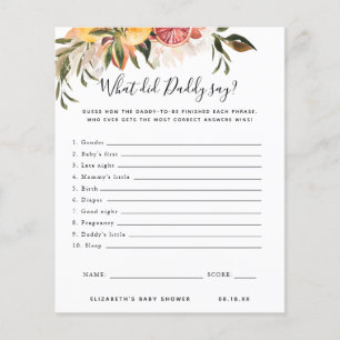 What Did Daddy Say   Baby Shower Game