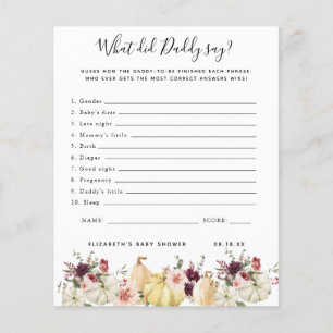 What Did Daddy Say   Baby Shower Game