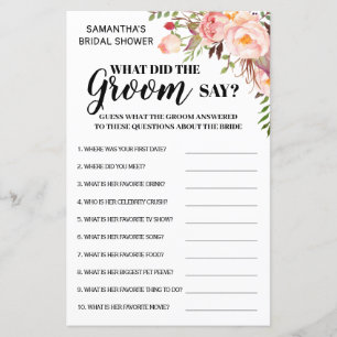 What did Groom say bridal shower game bilingual