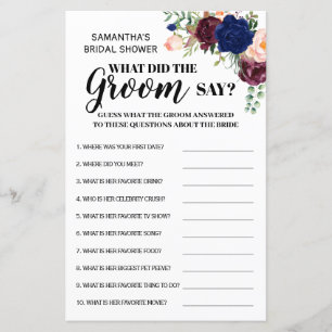 What did Groom say bridal shower game bilingual