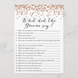 What Did Groom Say Rose Bridal Shower Game 5x7 Invitation