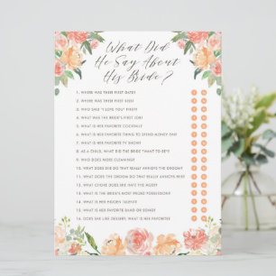 What did he say about his Bride Shower Game Invitation