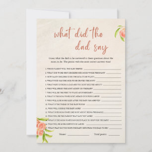 What Did the Dad Say Baby Shower Game Card