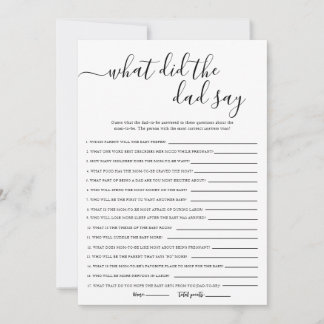 What Did the Dad Say Baby Shower Game Invitation