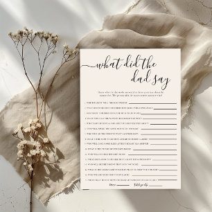 What Did the Dad Say Baby Shower Game Invitation