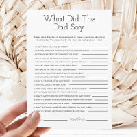 What Did The Dad Say Minimalist Baby Shower Game