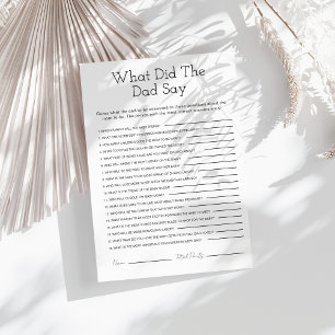 What Did The Dad Say Minimalist Baby Shower Game Holiday Card