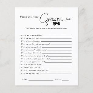 What Did The Groom Say Bridal Shower Game