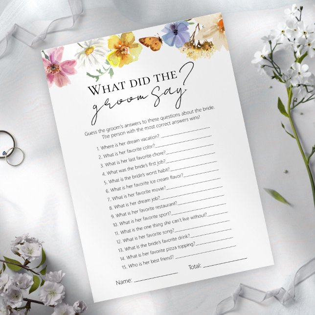 What Did the Groom Say | Bridal Shower Game Card (Creator Uploaded)