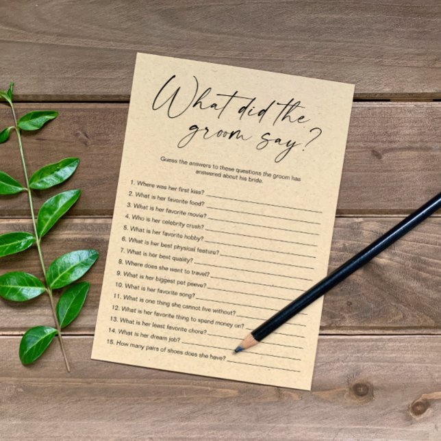 What Did The Groom Say Bridal Shower Game Programme (Creator Uploaded)