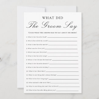 What did the Groom Say? Thank You Card