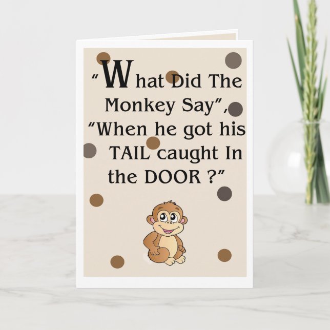 "What did the monkey Say" card and download (Front)
