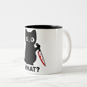 "What Did You Say? — Angry Cat Mug" Two-Tone Coffee Mug