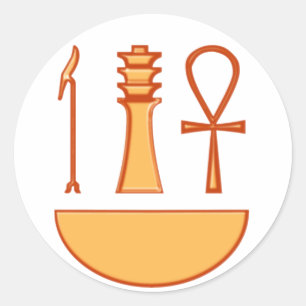 What Djed Anch Symbol Triade Classic Round Sticker