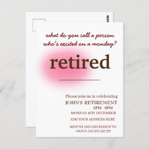 what do you call a person who's excited retirement postcard