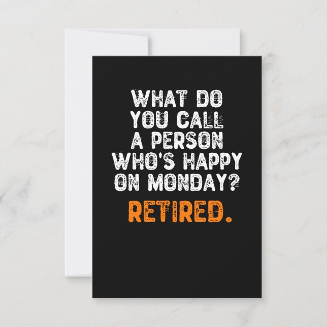 What Do You Call a Person Who's Happy On Monday? Thank You Card (Front)
