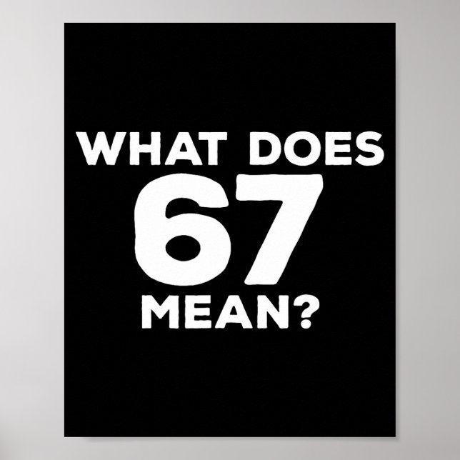 What Does 67 Mean Funny Six Seven Meme  Poster (Front)