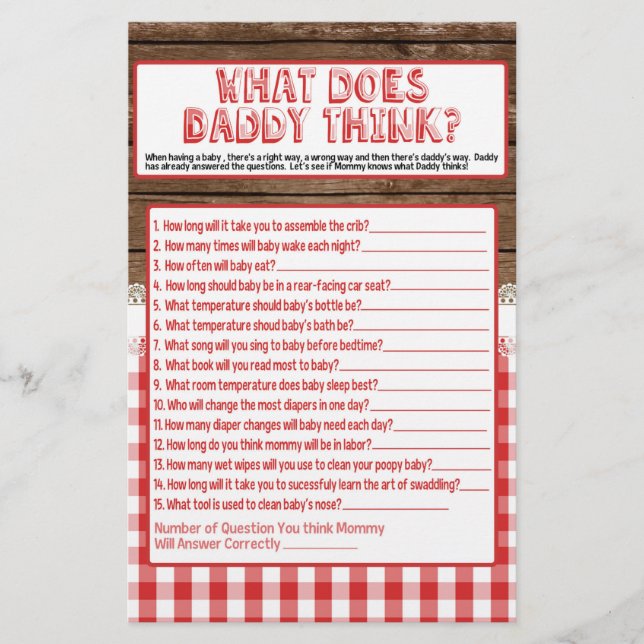 What Does Daddy Think - Red Baby Q (Front)