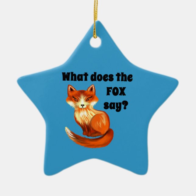 What Does the Fox Say Clothing and Gifts Ceramic Tree Decoration (Front)