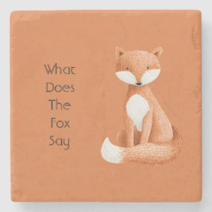 What Does the Fox Say? Stone Coaster