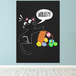 WHAT ! Easter Cat Canvas Print
