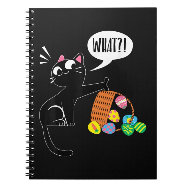 WHAT ! Easter Cat Notebook (Front)