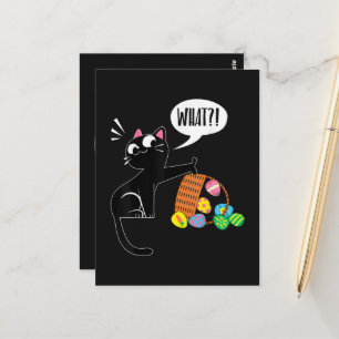 WHAT ! Easter Cat Postcard