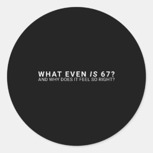 What Even Is 67 Meme  Classic Round Sticker