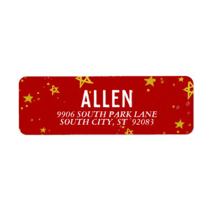 What Fun Gold Stars   Address Label