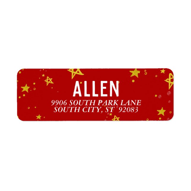 What Fun Gold Stars | Address Label (Front)