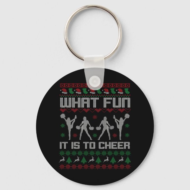 What Fun It Is To Cheer Cheerleader Christmas GIft Key Ring (Front)