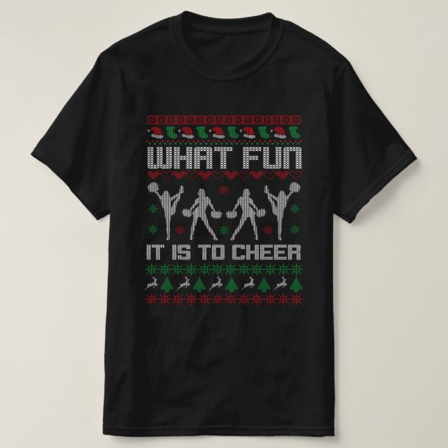 What Fun It Is To Cheer Cheerleader Christmas GIft T-Shirt (Design Front)
