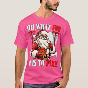 What Funny It Is To Play Christmas Santa Playing B T-Shirt