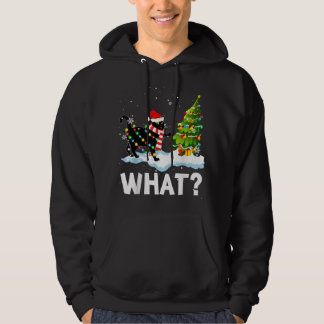 What Funny Santa Cat Pushing Christmas Tree Xmas L Hoodie
