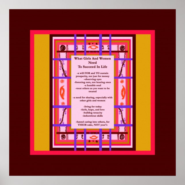 What Girls And Women Need, Succeed In Life poster (Front)