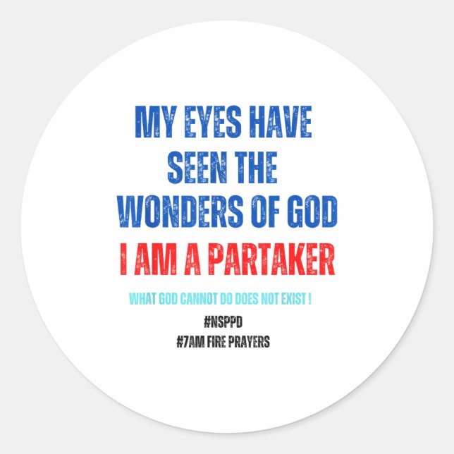 What God Cannot Do Does Not Exist Nsppd - Witness  Classic Round Sticker (Front)