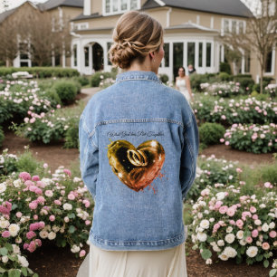 What God Has Put Together Bride Wedding Denim Jacket