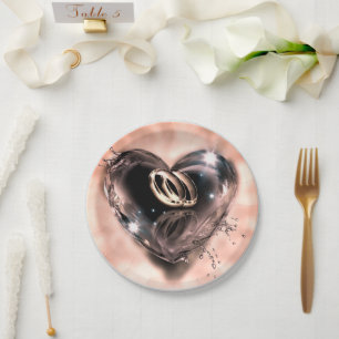 What God Has Put Together Wedding Pink (Silver) Paper Plate