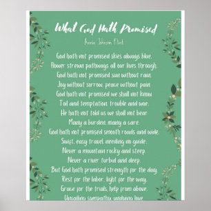 What God Hath Promised (Light Green) Poster