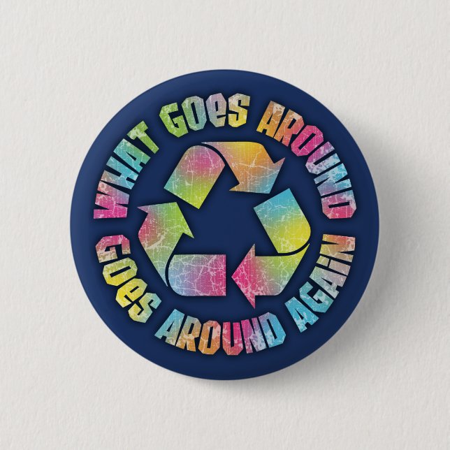 What Goes Around 6 Cm Round Badge (Front)