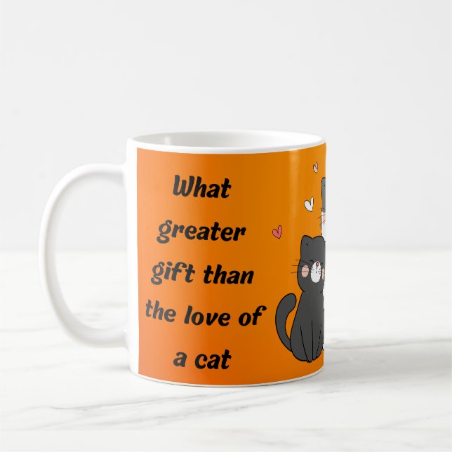 what greater gift than the love of cat coffee mug (Left)