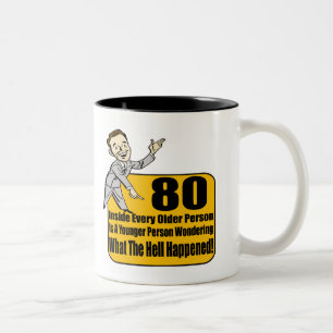 What Happened 80th Birthday Gifts Two-Tone Coffee Mug
