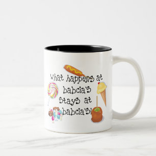 What Happens at Babcia's STAYS at Babcia's Two-Tone Coffee Mug