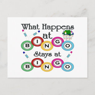 What Happens at Bingo Postcard